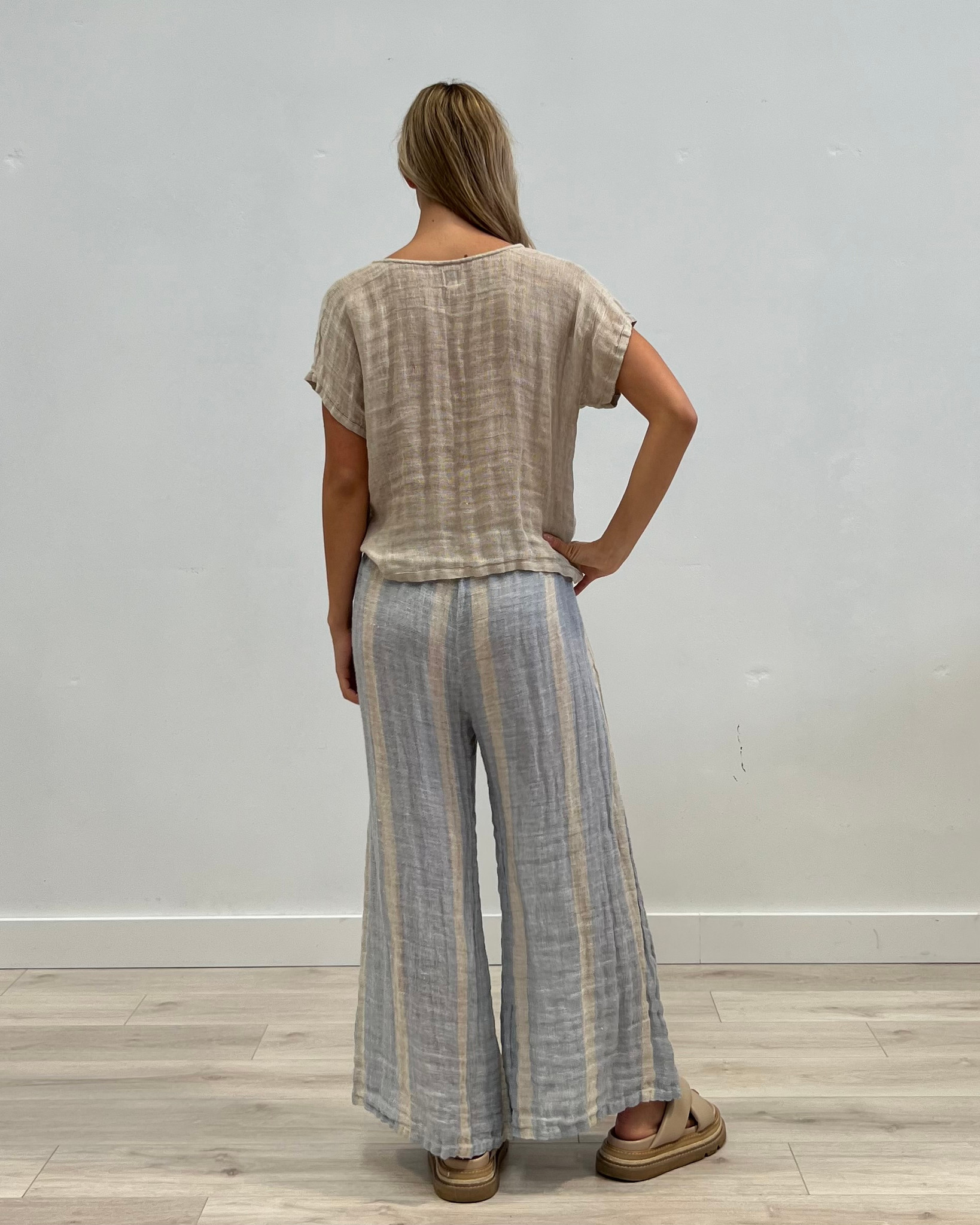 Pastel Striped Paper Bag Linen Pants – Three Birdies Boutique