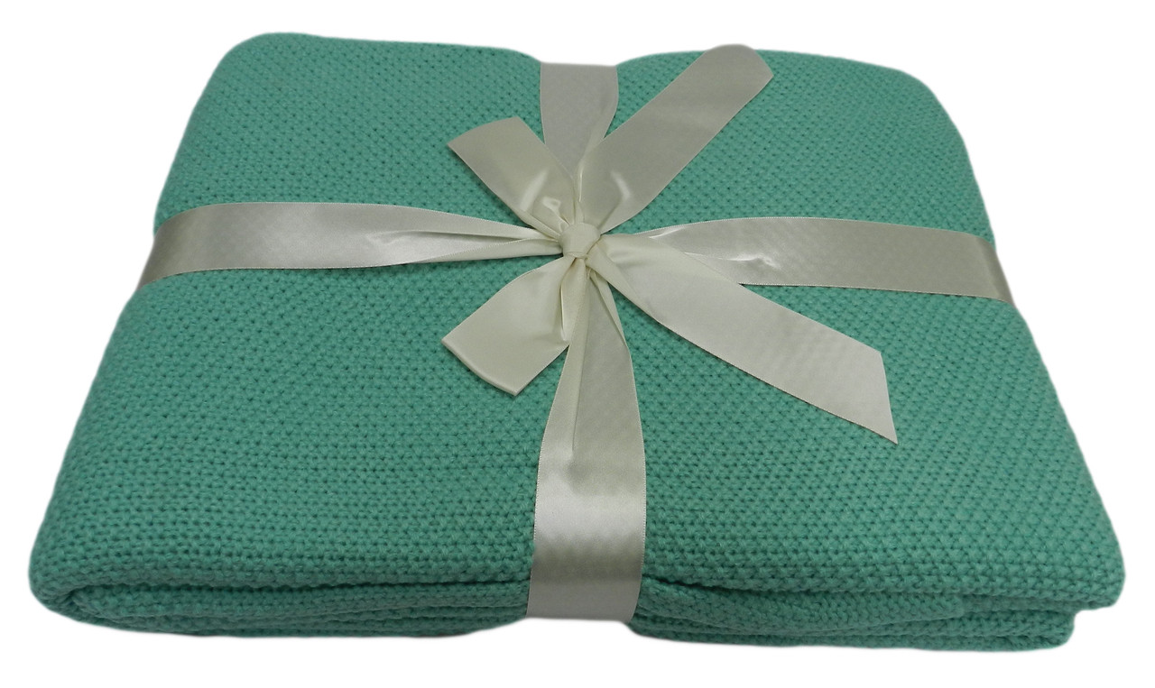 Knitted Turquoise Throw 150X180 cm Linens Unlimited