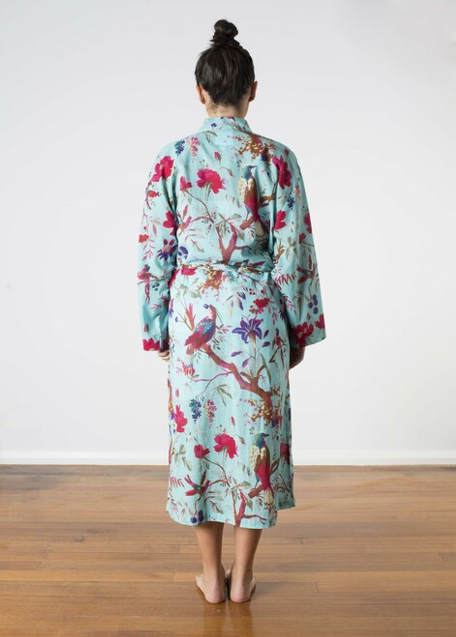 Teal Exotic Bird Dressing Gown  For Her from The Luxe Company UK