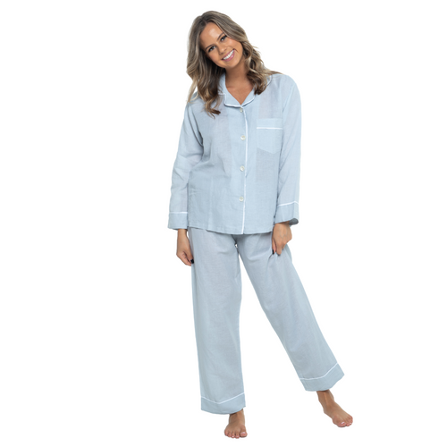 Grey Linen PJ Set Linens Unlimited
