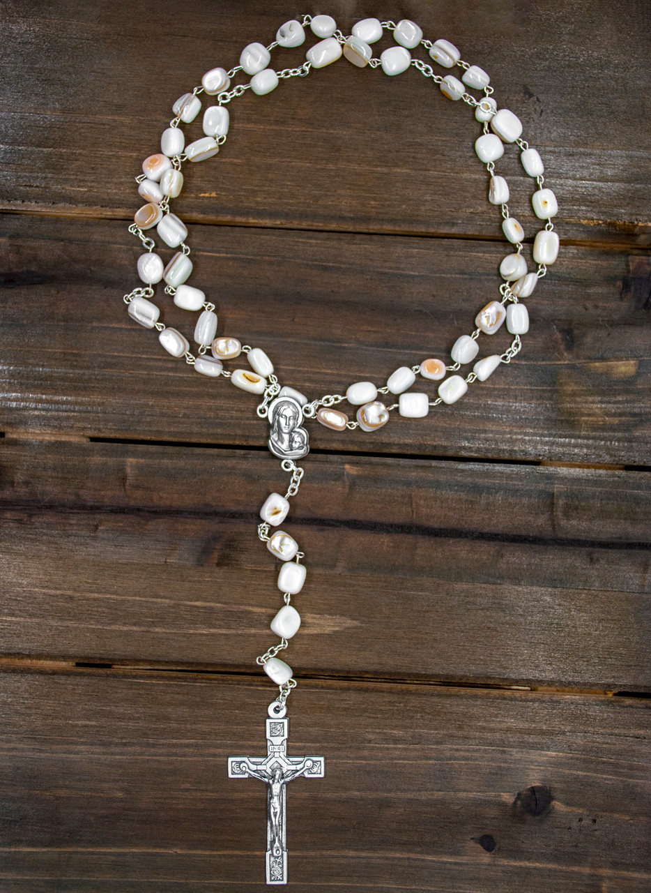 Rosary Making Kit Rosary Bead Crystal Pearl Glass Bead WHITE Kit