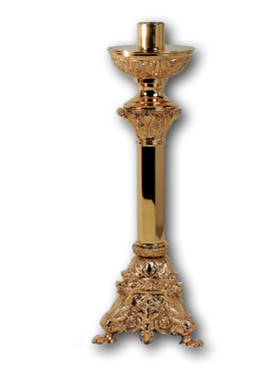 Bronze Candlestick SatinHigh Polish Finish Cast Textured Bronze