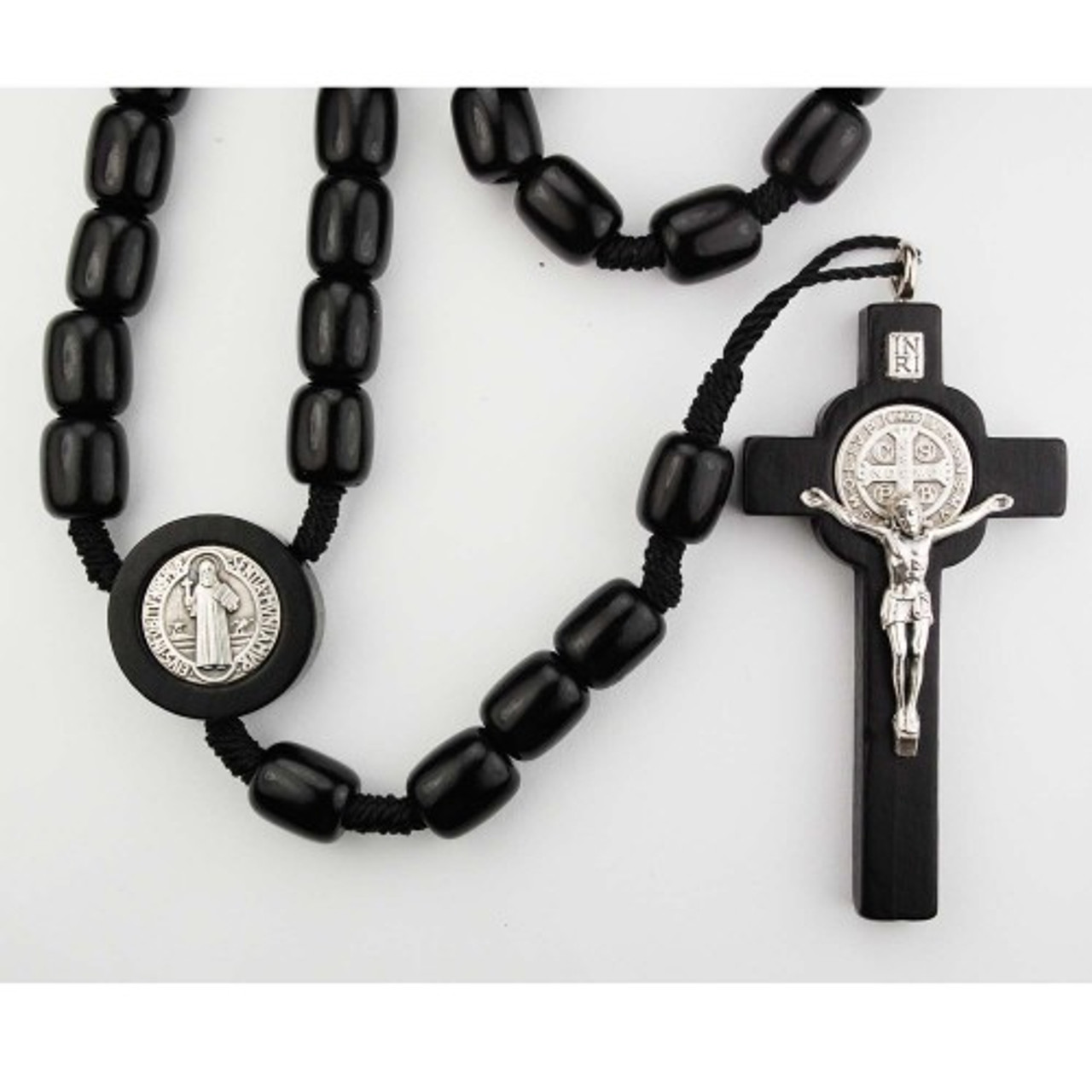 Saint Benedict Mini Rosary with Benedict Medal Cross (Black) - Trinity  Church Supply