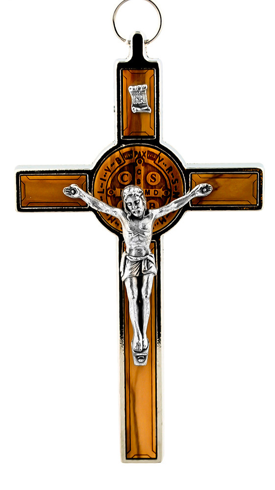Deluxe Saint Benedict Wall Cross, 5" x 3" Trinity Church Supply