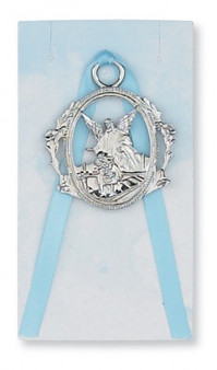 GUARDIAN ANGEL CRIB MEDAL BLUE