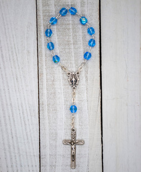 4mm Crystal Traditional One Decade Rosary (Periwinkle)