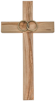 8" Olive Wood Wedding Cross