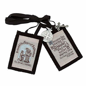 Catholic Holy Figure Saint Scapular (Wool Brown)