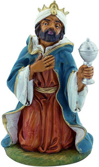 5" Wise Man - Balthazar | Three Kings | Christmas Nativity | Hand Painted and Made in Italy 