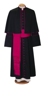Cardinal’s Cassock with Covered Buttons – Traditional Clergy Robe for Catholic Bishops and Church Officials