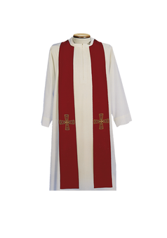 Two-Tone Stole – Lightweight 100% Polyester with Elegant Embroidery for Everyday Liturgical Use