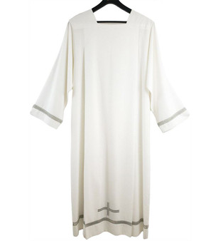 Bogota C/H Tergal Alb with Cross by Sorgente – Lightweight Washable Clergy Alb for Priests and Deacons