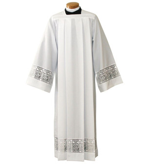 Kodel/Cotton Lace Altar Cloth – IHS or Alpha Omega Design | Elegant Liturgical Linen for Churches - X-Small
