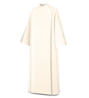 Slabbinck 11-54 Front Wrap Alb in Beige Pius Fabric – Lightweight Concelebration Alb for Priests, Deacons, and Lectors 
