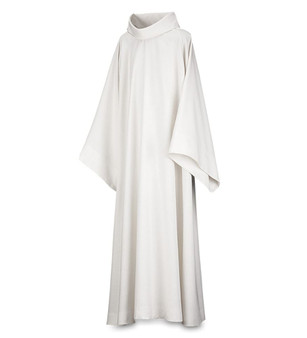 Sanctuary Alb in White Terlenka Fabric by Slabbinck – Lightweight Wash & Wear Clergy Vestment -X-Large