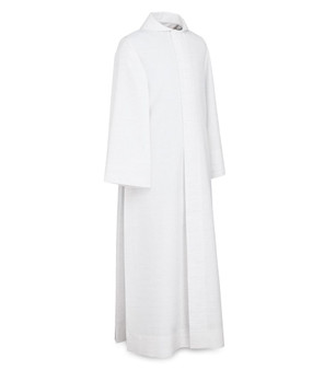 Server Alb in White Terlenka Fabric by Slabbinck – Washable, Crease-Resistant Alb for Altar Servers, Choristers, and Lectors -Medium
