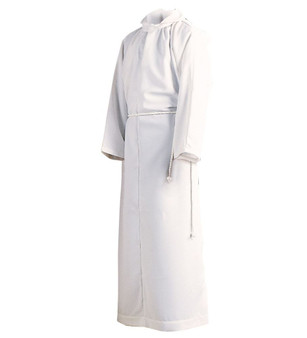 Monastic Deluxe Server Alb – 100% Polyester, No Hood, Medium Weight Liturgical Alb for Altar Servers - Large
