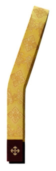 Gold Deacon Stole – Liturgical Vestment for Catholic and Christian Worship, Diagonal Style with Side Closure