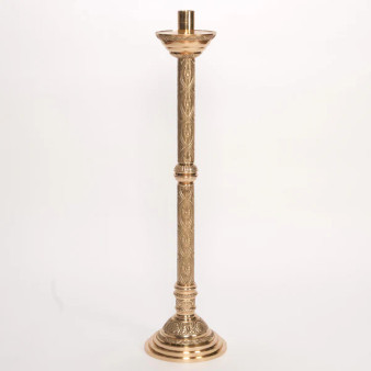 Paschal Candlestick | 48" Traditional Brass Candle Stand with 2 1/2" Socket | Available in Brass, Silver, or Gold Plated
