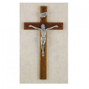 Walnut Crucifix 8" Size with Beveled edge