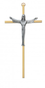 7" RISEN BRASS CRUCIFIX