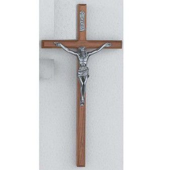 10 BEVELED WALNUT CRUCIFIX"