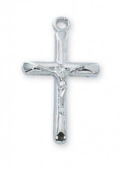 Rhodium Plated Crucifix with 18' Chain