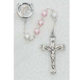 SS 7MM PINK PEARL ROSARY