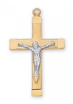 Gold over Silver Tutone crucifix