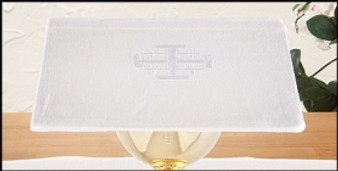 Poly/Cotton Blend Jerusalem Cross Chalice Pall with Insert - 4/pk