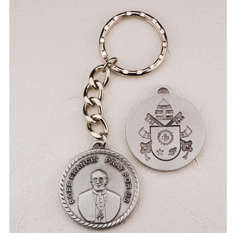 PEWTER POPE FRANCIS KEY RING