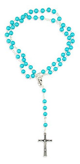 Colorful Italian Catholic Rosary - Sky Blue