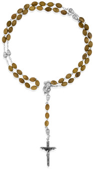 Catholic Rosary with Natural Olive Wood Beads