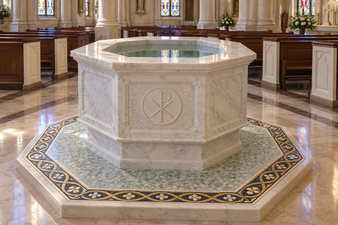 Custom Marble Baptismal Font Call for your free design consult!