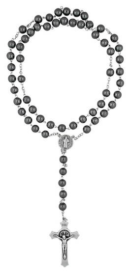St. Benedict Hematite Rosary
