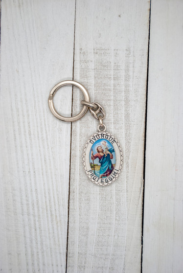 3" Deluxe Holy Subject and Saint Keychain in Full Color (Saint Christopher)