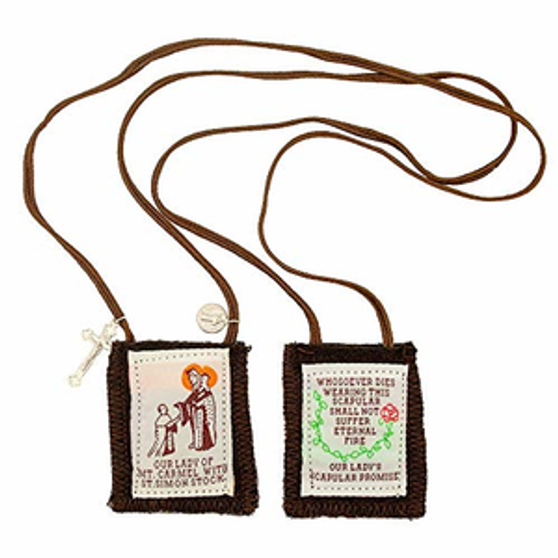 Catholic Holy Figure Saint Scapular (Regal Brown)