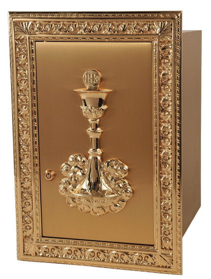 Wall Mount Tabernacle | Bronze with Steel Housings | High Polish Bronze Finish