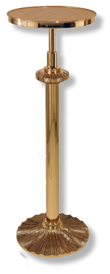 Pedestal ADJ.HT 31"TO 51 | High Polish & Cast Textured Bronze | Hand Enameled Finish