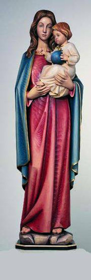 Hand Carved in Linden or Fiberglass Our Lady of the Universe Statue | Made in Italy
