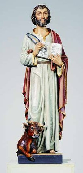 Hand Carved in Linden or Fiberglass St. Luke Statue | Made in Italy
