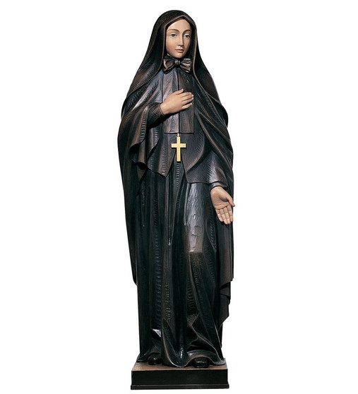 Hand Carved in Linden Wood St. Frances Cabrini Statue from Italy
