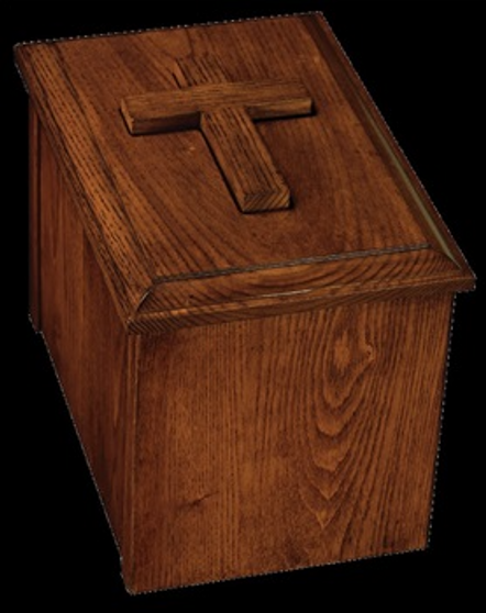 Sacred Remembrance Solid Wood Cremation Urn with Cross Keepsake