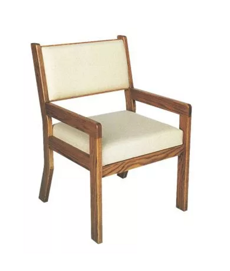 Comfort Oak Arm Chair with Solid Oak Frame and 3” Cushioned Seat
