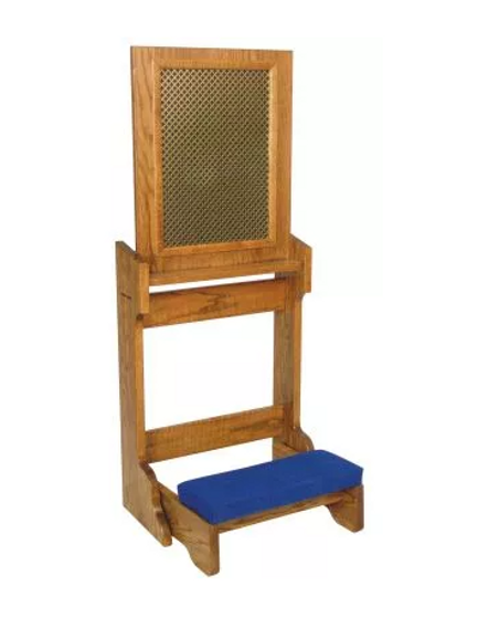 Divine Reflection Confessional with Stationary/Folding Kneeler and Aluminum Mesh Screen
