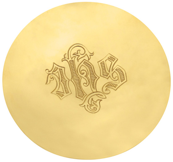 Radiant Paten of the Holy Name – Engraved with the IHS Christogram