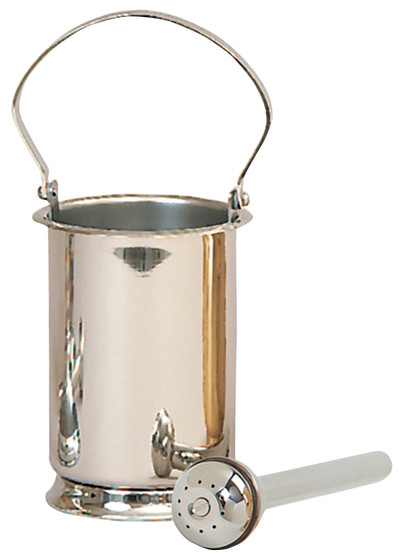 Stainless Steel Holy Water Pot – Durable 6-1⁄2˝ Tall Liturgical Vessel with 4-3⁄4˝ Diameter