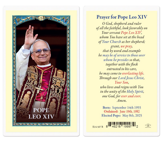 Pope Leo XIV Laminated Holy Card (inc. 25)