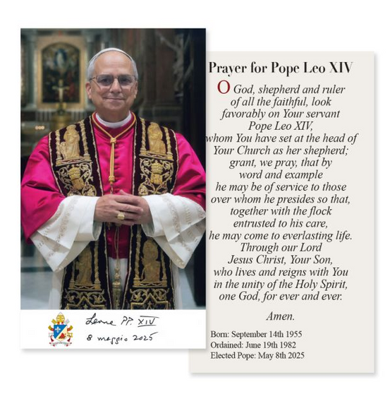 Pope Leo XIV Holy Card with Prayer-Official Photo