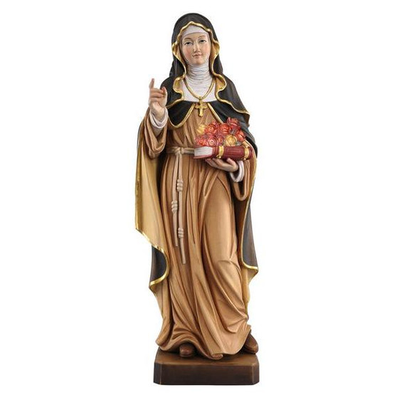 St. Rosa of Lima Painted Wood Statue - 6 Inches